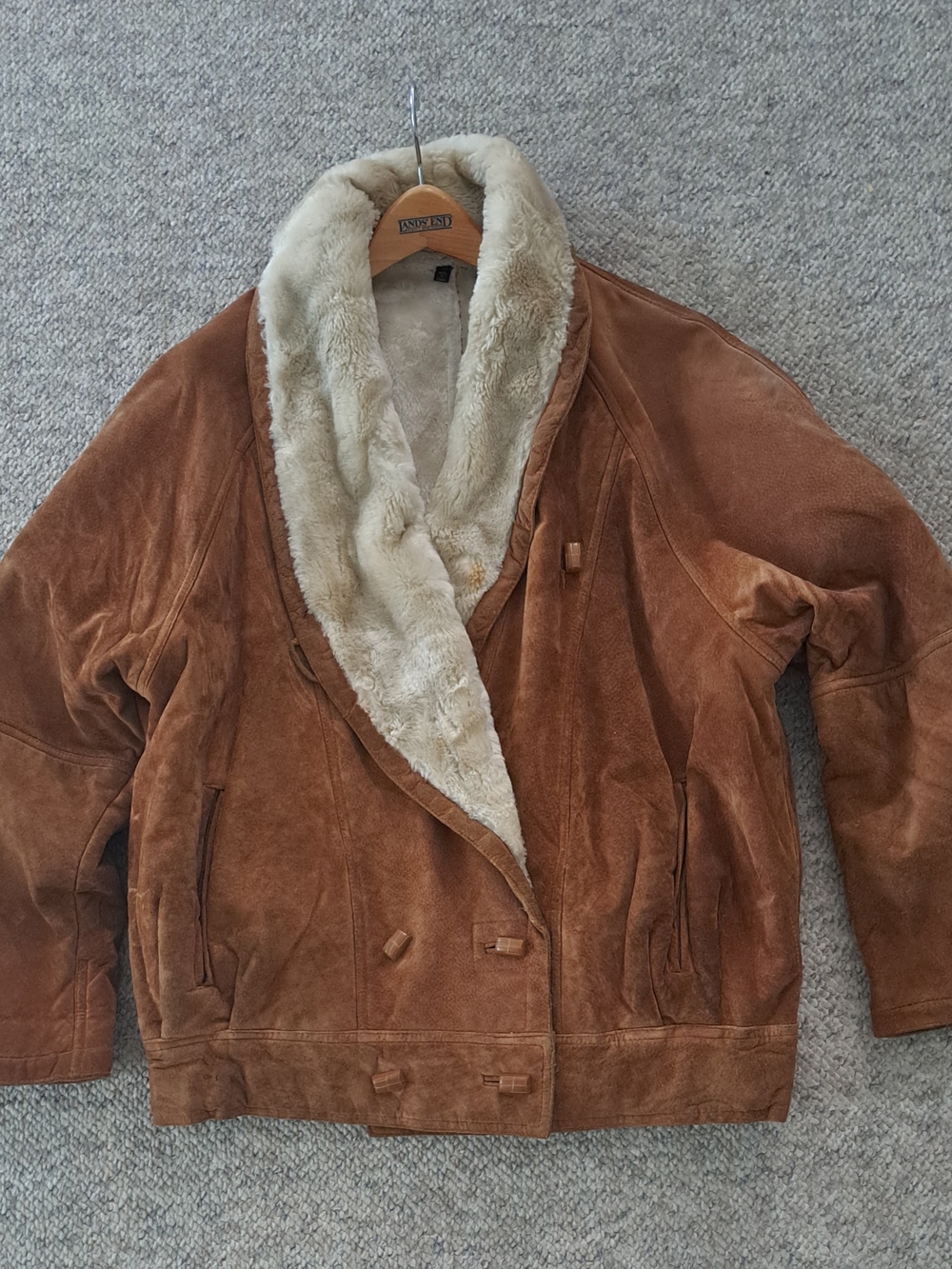 1994 Vintage LNR Camel Suede & Shearling Bomber Jacket